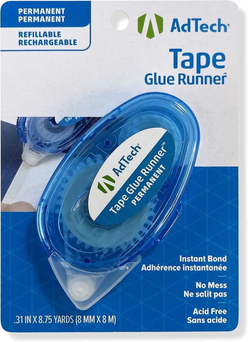 Adtech Crafter's Tape Permanent Glue Runner-.31"x8.75 Yards - Image 1
