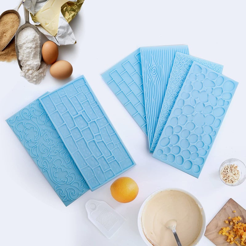 Tosnail 14 Pieces Fondant Impression Mats Molds Lace Embossing Mat for Gum Paste, Cupcake, Biscuits, Fondant Cake, Wedding Cake Decoration - Image 5