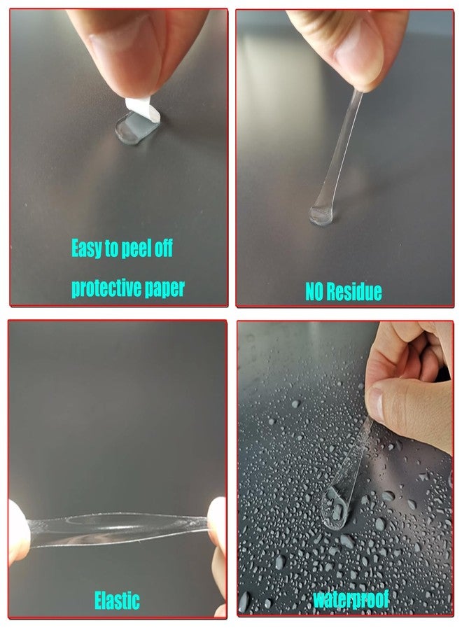 JUICENO 360 Pcs Double Sided Sticky Dot, Sticky Tack Poster Stickers Round Clear Stickers, No Trace Poster Adhesive Putty Removable Waterproof Adhesive Dots for Festival Decoration Sticky Dot (0.31" X 0.51") - Image 3
