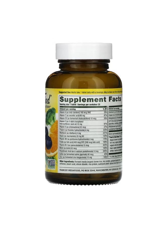 MegaFood Men’s One Daily Multivitamin 30 Tablets  - Image 2