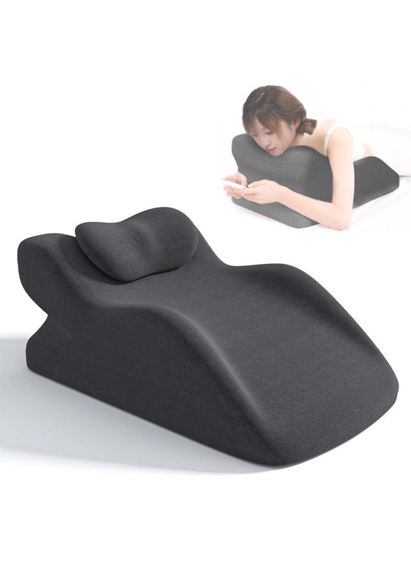 YOUWE7 Adult Ergonomic Memory Foam Bed Triangle Wedge Pillow Headboard for Sitting up Back Neck Pain Relief with Face Down Massage Prone Pillow Function for Reading, with Washable Cover - Image 1