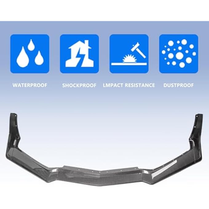 Fancemot Carbon Fiber Front Bumper Lip Compatible with Chevy Corvette C8 2020-2024, Front Splitter Protector Body Kit - Image 2