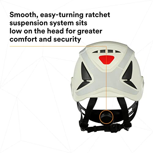 3M SecureFit Safety Helmet - Climbing Style Inspired Safety Helmet with 6 Point Suspension System, Vented with Scotchlite Reflective, White, X5001VX-ANSI, for Construction and Heavy Infrastructure - Image 4