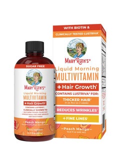 Liquid Multivitamin Lustriva® Hair Growth for Women| Biotin 10000mcg | Vitamin D, B |Clinically Tested for Thicker Hair, Wrinkles, Fine Lines, Skin Care| Ages 18 | 15.22 Fl Oz