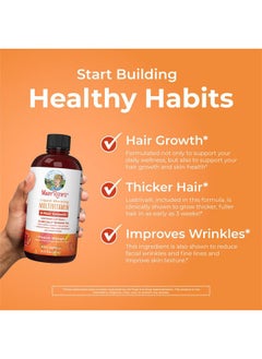 MaryRuth Organics Liquid Multivitamin Lustriva® Hair Growth for Women| Biotin 10000mcg | Vitamin D, B |Clinically Tested for Thicker Hair, Wrinkles, Fine Lines, Skin Care| Ages 18 | 15.22 Fl Oz  - Image 5