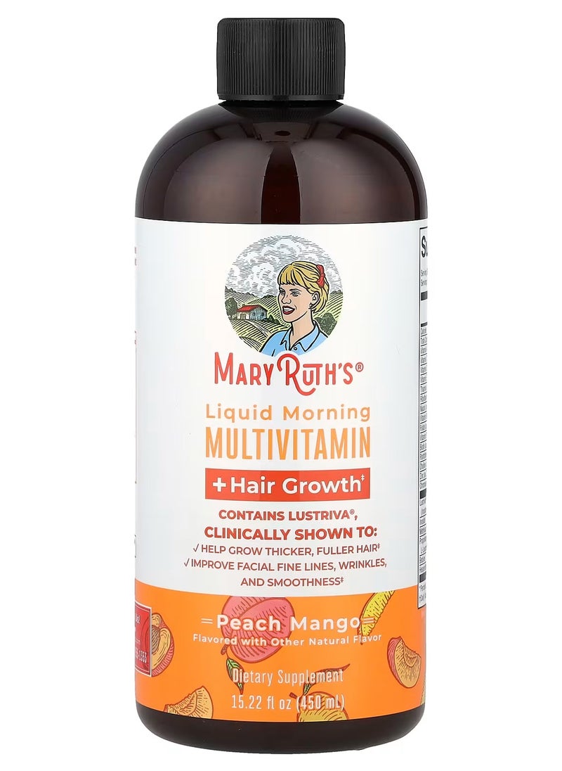 Liquid Morning Multivitamin + Hair Growth, Peach Mango, 15.22 fl oz - pzsku/ZFC8E529089D47E59CDCBZ/45/_/1740639297/9c805fb7-9a66-4fda-bdec-721f34c02de7