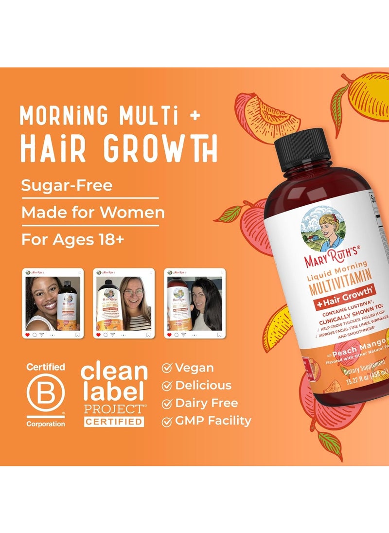 Liquid Morning Multivitamin + Hair Growth, Peach Mango, 15.22 fl oz - pzsku/ZFC8E529089D47E59CDCBZ/45/_/1740639312/b402db06-80a8-4861-a5f0-e5669ef58987