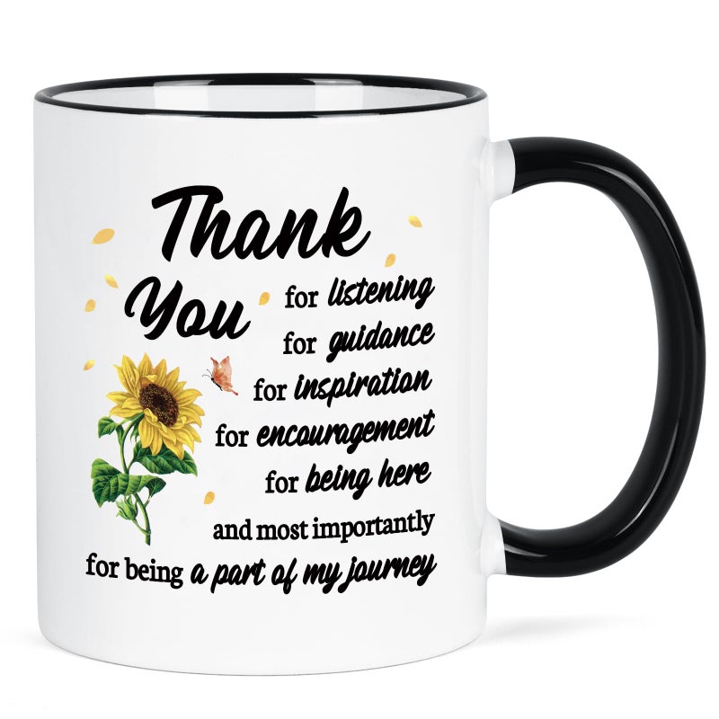 Maustic Thank You Gifts for Women Appreciation for Teacher Coworker Friends Boss Mentor Farewell Gift Thank You for Being a Part of My Journey Mug 11 Oz