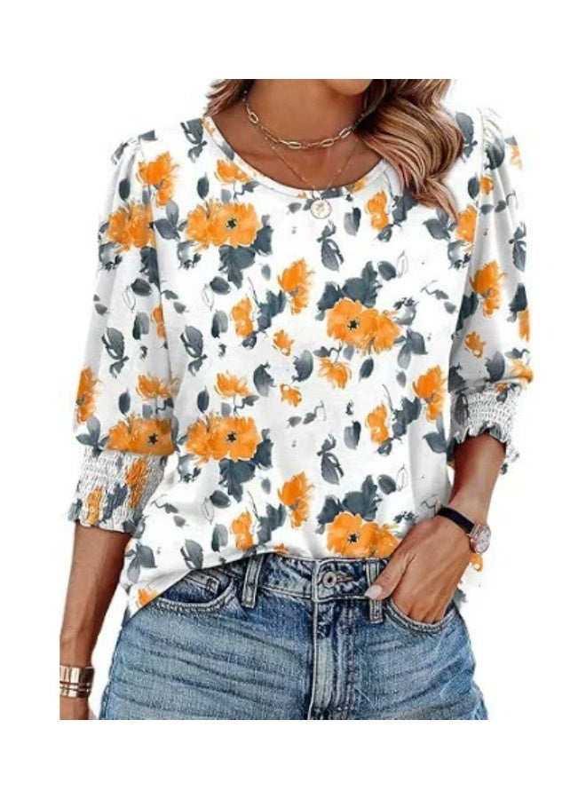 general XIEERDUO Blouses for Women Dressy Casual 3/4 Length Sleeve Womens Tops with Smocked Cuffs2025-2026 - Image 1