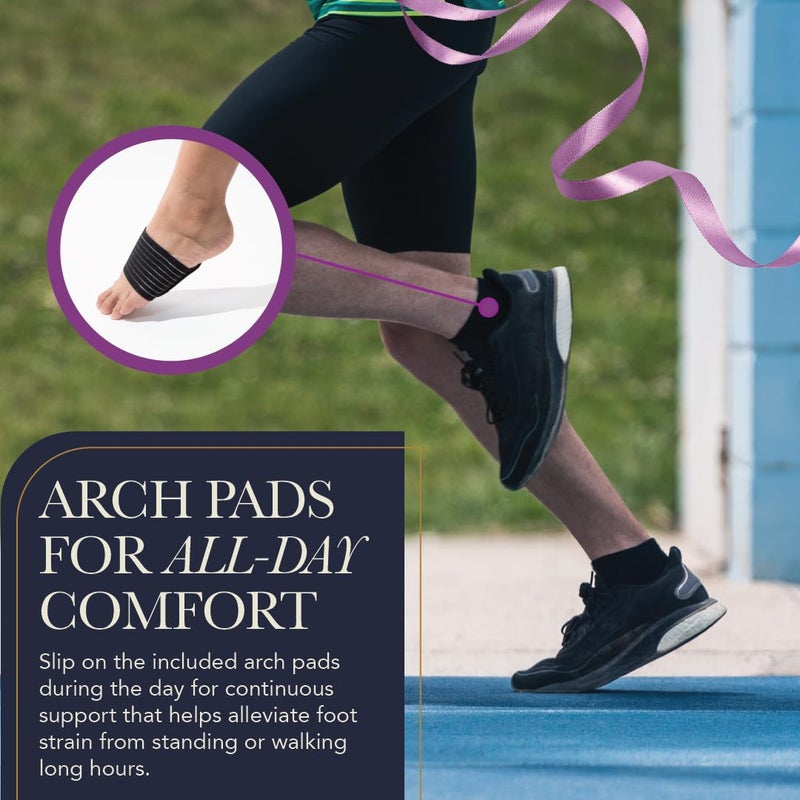 Ballotte Plantar Fasciitis Night Splint, Day & Overnight Cushioned Foot Splint for Heel Pain, Plantar Fasciitis Relief & Better Sleep, Adjustable Planters Facetious Relief Brace for Men & Women (BLK) - Image 5