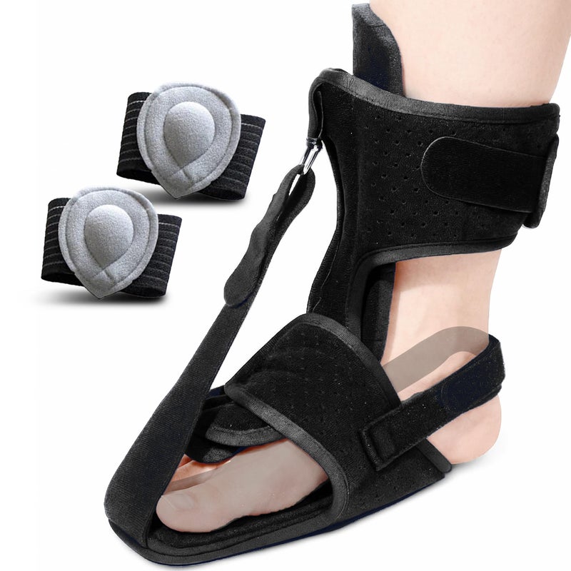 Ballotte Plantar Fasciitis Night Splint, Day & Overnight Cushioned Foot Splint for Heel Pain, Plantar Fasciitis Relief & Better Sleep, Adjustable Planters Facetious Relief Brace for Men & Women (BLK) - Image 1