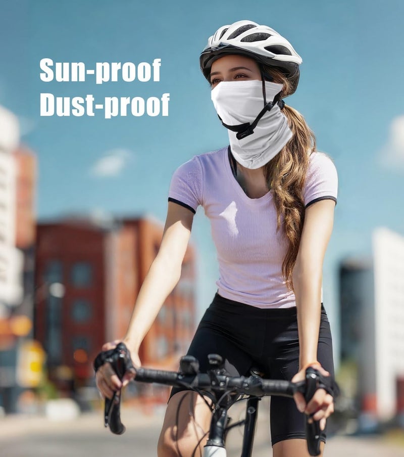 Sunscreen, breathable neck cover, mask, unisex cycling, fishing, windproof and dustproof, scarf, headscarf, white. - Image 2
