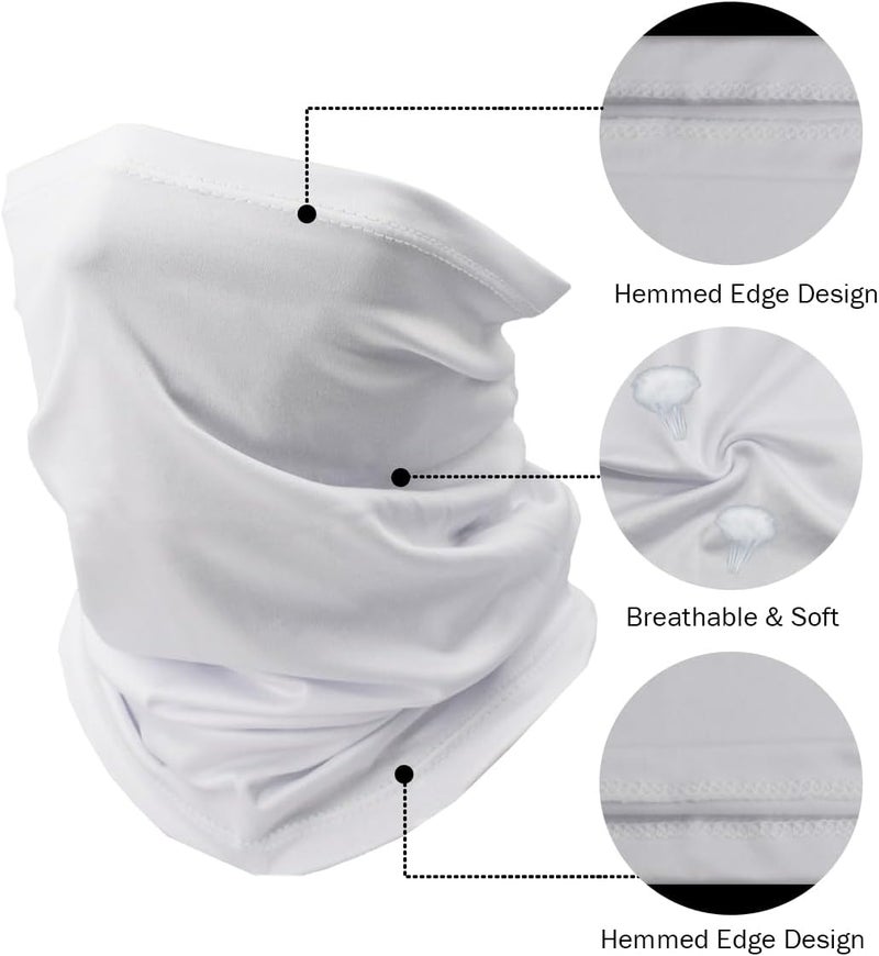 Sunscreen, breathable neck cover, mask, unisex cycling, fishing, windproof and dustproof, scarf, headscarf, white. - Image 4