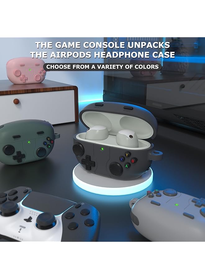 erorex For Sony Wf 1000Xm5 Case Cover With Cleaner Kit And Carabiner 3D Game Console Silicone Design Shockproof Protective Case Dark Gray - Image 5