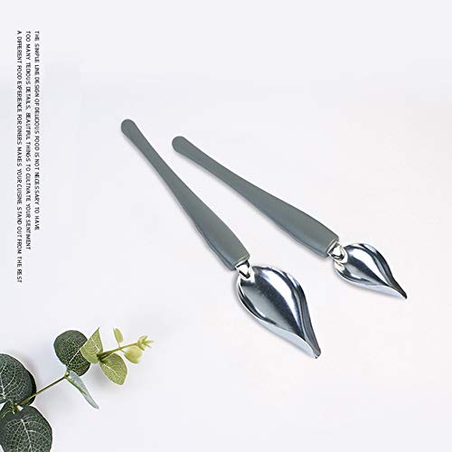 Lohas Select Professional Small Precision Culinary Drawing Decorating Spoons Set,2 Pcs Multi-use Stainless Steel Chef Culinary Drawing Spoons for Decorative Plates,Cake,Dessert with Comfortable Handle - Image 3