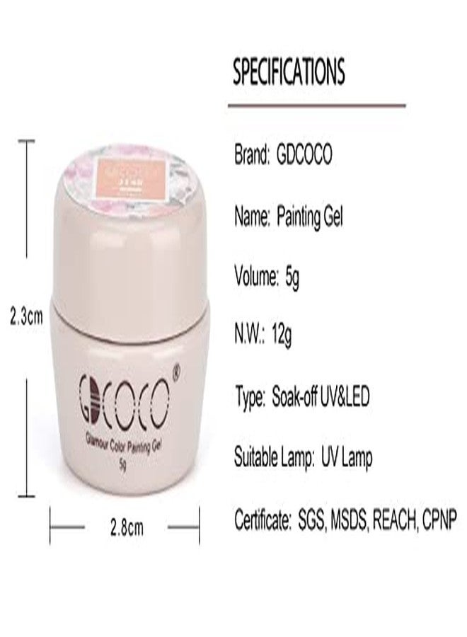 GDCOCO Nail Gel Morandi Series Gel Paint Ink 5g Nail Art Design Drawing Gel UV LED Soak Off UV Painting Gel (J134) - Image 3