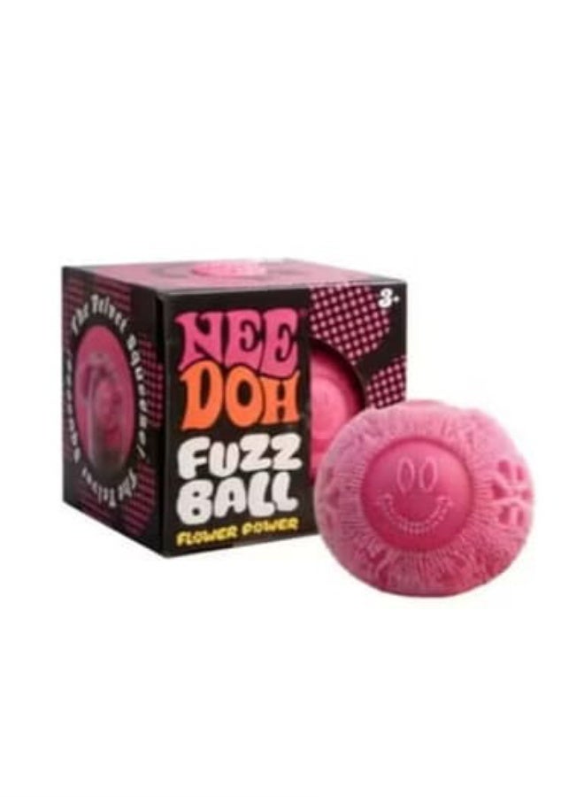 Needoh Fuzz Ball Squishy Smiley Toy | Velvet-Touch Sensory Fidget Ball for Stress Relief，Smiley Face Squeezing Toy, A Sensory Stress-relieving Toy for Children and Sdults - Image 1