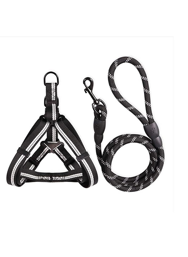 SYOSI Heavy Duty Adjustable Pet Puppy Dog Safety Harness, Reflective Padded Dog Leash Collar Chest Harness Vest with Handle for Small Medium Large Dogs - Image 1