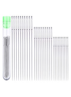 Depend Large Eye Needles, 30 Pcs Large Eye Stitching Needles for Hand Sewing with 3 Different Sizes with Clear Storage Tube Stainless Steel Needles for Handicrafts, Sewn Needles  - Image 1
