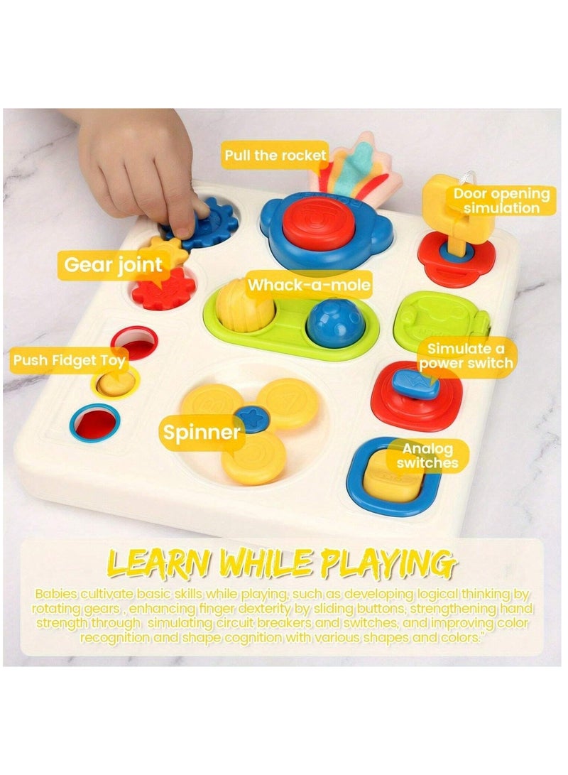 يونيكبيبي لوحة مشغولة مونتيسوري للأطفال، لعبة مهارات حركية دقيقة، نشاط تعليمي للأقفال والأبواب، لعبة تعليمية لتنمية الإدراك المبكر للأطفال في سن ما قبل المدرسة - Image 3