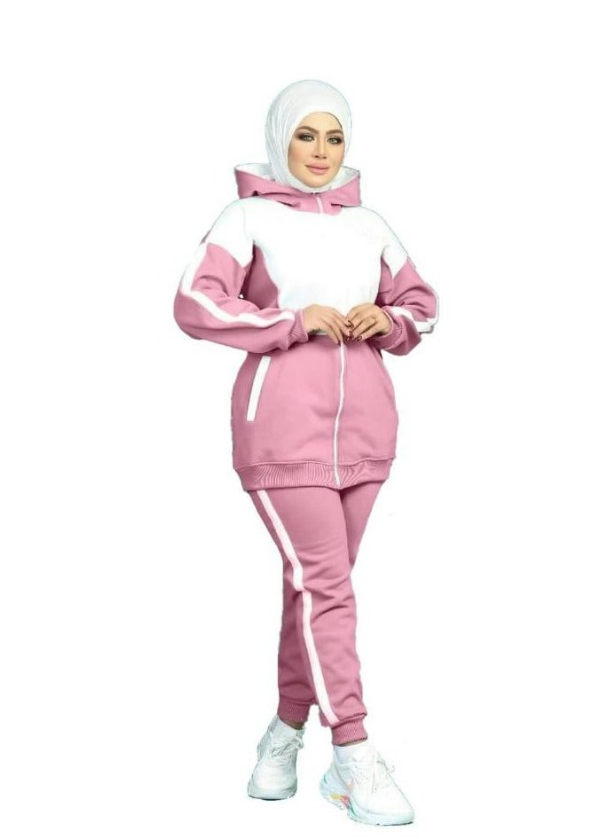 Women's Melton Cotton Sport Tracksuit  - Image 2
