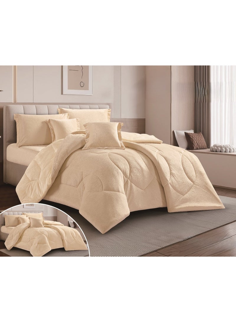 Smart Double bedspread made of soft velvet and fur with a hotel design for a luxurious hotel experience - Image 1