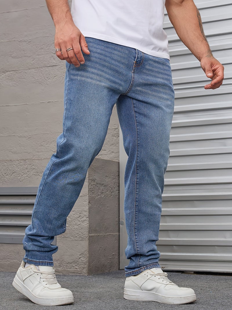 Men's Four-Season Regular Slim Fit Stretch Casual Denim Pants - Image 5