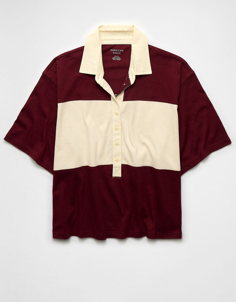 American Eagle AE Striped Rugby Polo T-Shirt - Image 4