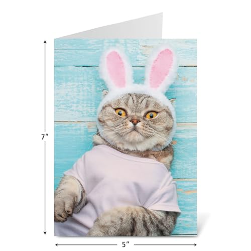 Current Picture This Dog & Cat Easter Value Greeting Card Set - Value Pack of 8 Cards for Kids & Adults With White Envelopes, 4 Design Prints, Large 5" x 7" Greetings - Image 4