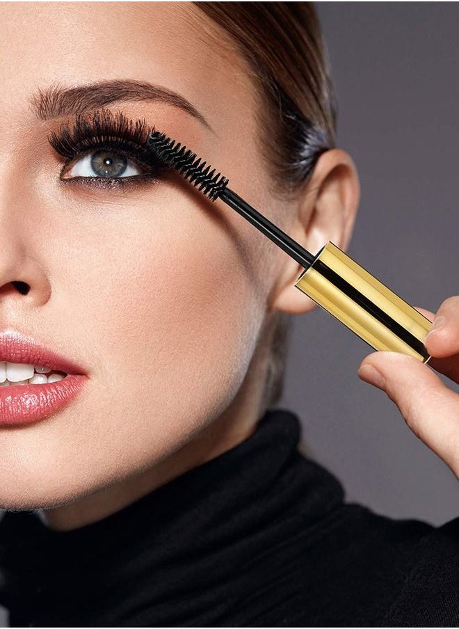 8 Pcs 3.5ml Empty Mascara Tubes, Wand Empty Eyelash Bottle, Clear Refillable Mascara Container, Eyelash Serum Tubes Eyeliner Tubes Set, Castor Oil and DIY Cosmetics (Gold)