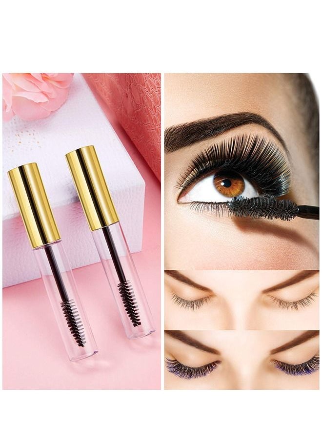 8 Pcs 3.5ml Empty Mascara Tubes, Wand Empty Eyelash Bottle, Clear Refillable Mascara Container, Eyelash Serum Tubes Eyeliner Tubes Set, Castor Oil and DIY Cosmetics (Gold)