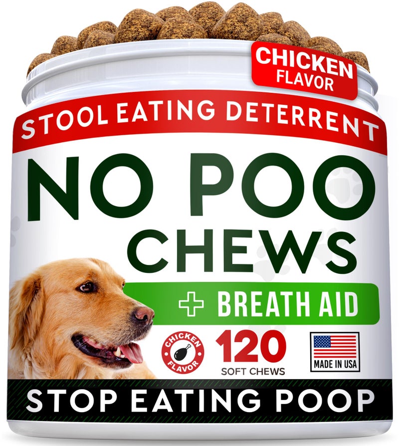 STRELLALAB No Poo Treats - No Poop Eating for Dogs - Coprophagia Stool Eating Deterrent - Digestive Enzymes - Gut Health & Immune Support - Stop Eating Poop - 120ct - Image 1