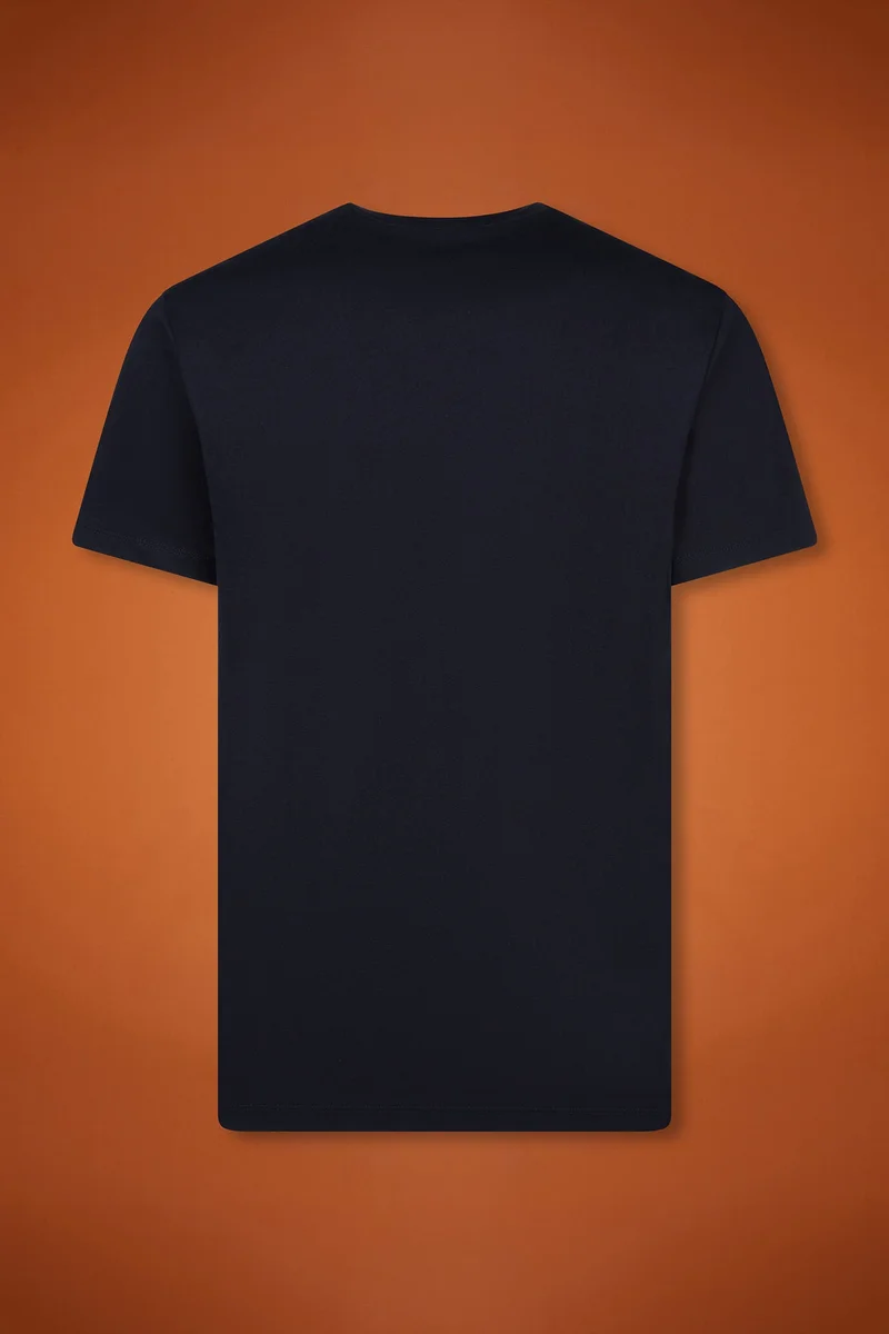 Doppelganger Blue Men's 100% cotton crew neck T-shirt with short sleeves in a regular fit - DK Blue for Men | Best Price UAE