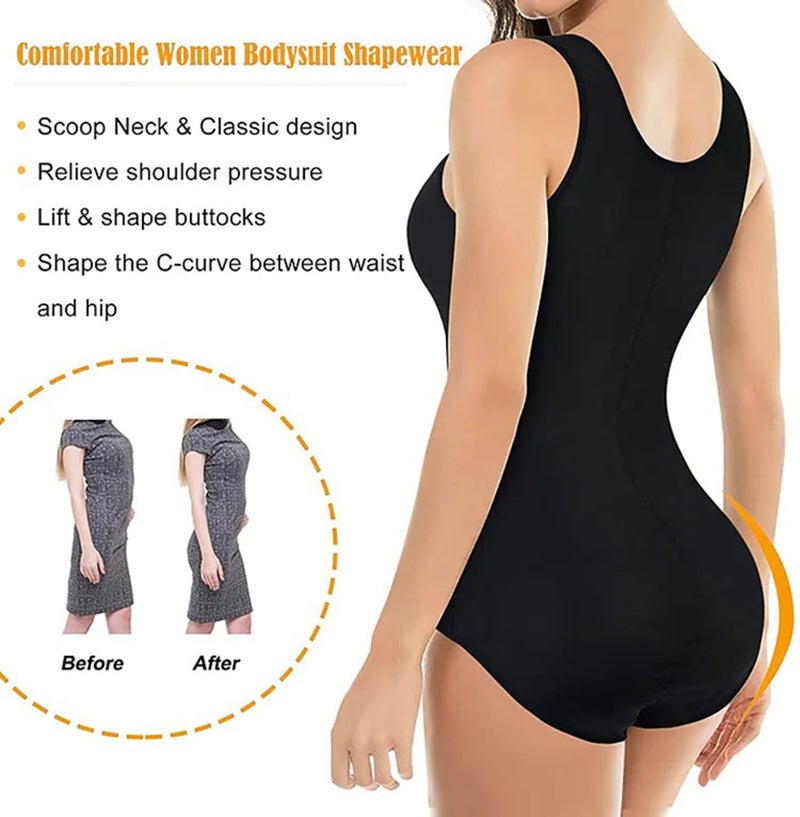 TESMEZY Women Spandex & Nylon High Compression Body Suit (ED009) (Black, Medium) - Image 5