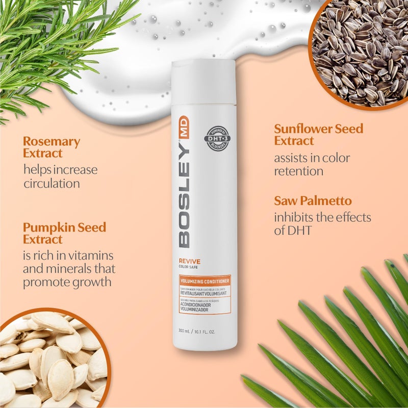 BOSLEYMD BosRevive Volumizing Conditioner for Thinning, Color/Chemically-Treated Hair â€“ DHT Blocker, Sulfate-Free, Vegan, Biotin, Saw Palmetto & Rosemary â€“ Thicker, Fuller Hair â€“ 10.1 Fl Oz - Image 4