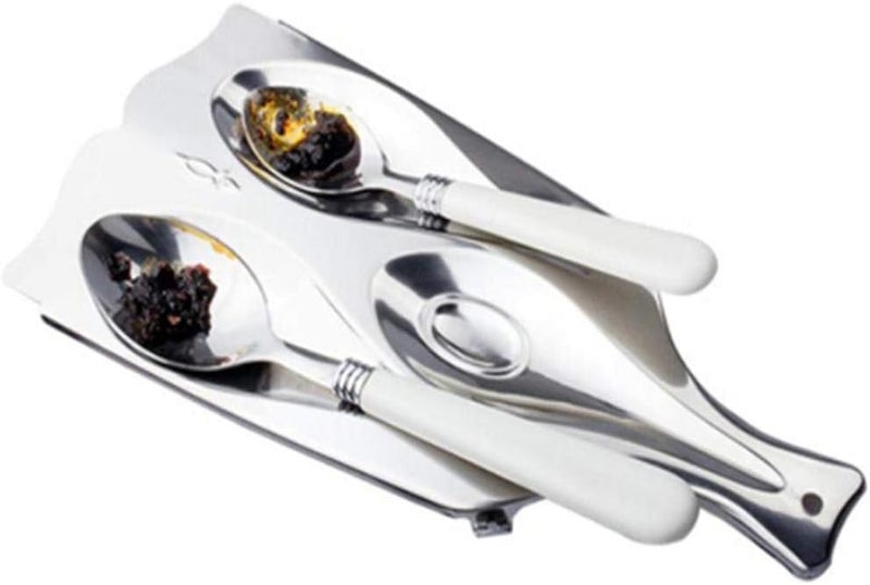 cheekyglo Spoon Rest, Stainless Steel Spoon Rest Triple Spoon Holder Kitchen Utensil Rest Kitchen Gadget Cooking Tool - Image 4