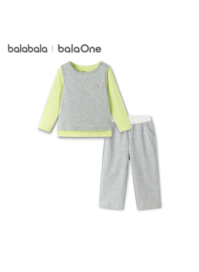 Balabala【balaone】kids Homewear Set Boys  Spring Three-piece Fashion Set