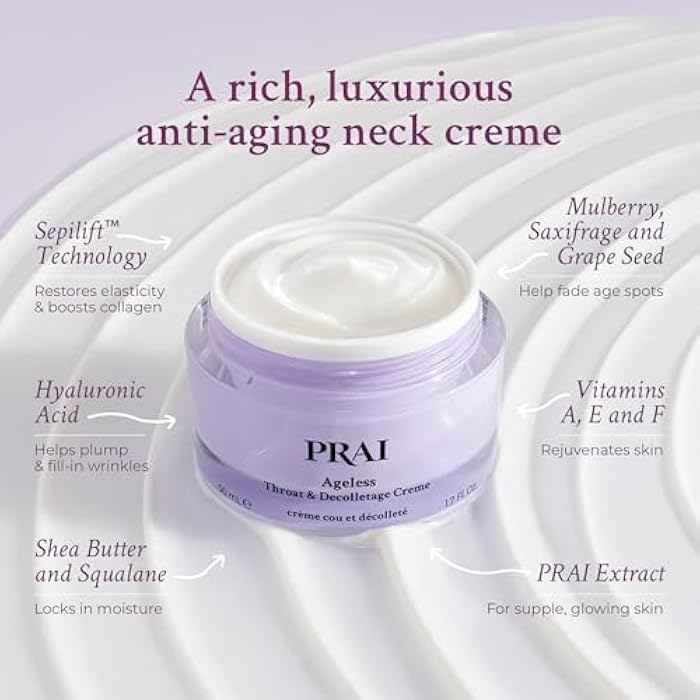 PRAI Neck Creme for Tightening & Firming Beauty | Neck Firming Cream That Boosts Elasticity | Cruelty & Paraben-Free Vegan Neck Tightening Cream | Neck and Chest Firming Cream With Hyaluronic Acid - Image 4