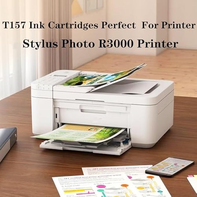REMANUFACTURED T157 INK CARTRIDGES REPLACEMENTS WITH FOR STYLUS PHOTO R3000 PRINTER (9 PACK: 80ML T157120 T157220 T157320 T157420 T157520 T157620 T157720 T157820 T157920) 157 INK CARTRIDGE - Image 2
