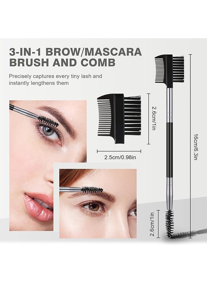 3 PCS Eyelash Separator Comb Double Head Eyelash Comb Eyebrow Spoolie Brush And Comb Eye Brow Grooming Brush Set Eye Makeup Tools