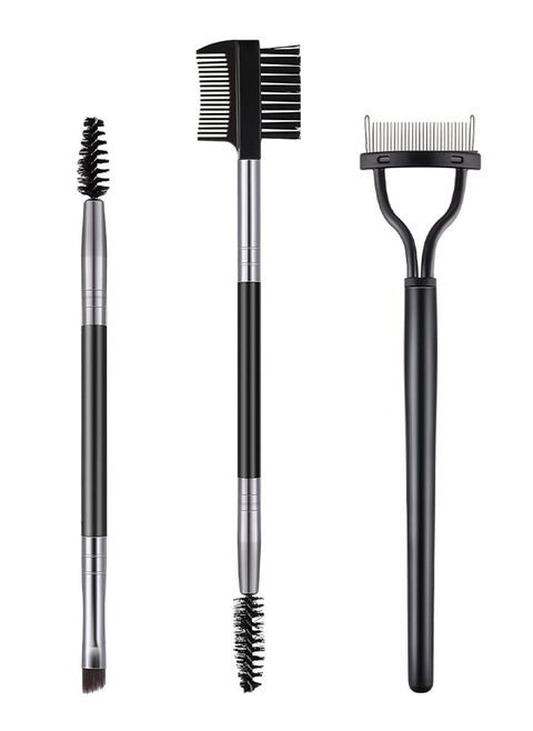 3 PCS Eyelash Separator Comb Double Head Eyelash Comb Eyebrow Spoolie Brush And Comb Eye Brow Grooming Brush Set Eye Makeup Tools