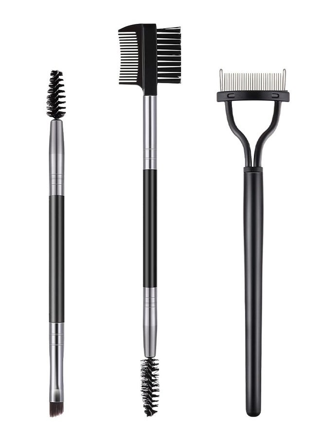 3 PCS Eyelash Separator Comb Double Head Eyelash Comb Eyebrow Spoolie Brush And Comb Eye Brow Grooming Brush Set Eye Makeup Tools