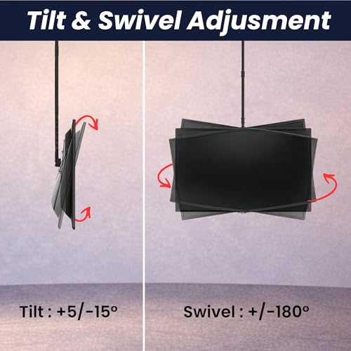 RISSACHI® TV Stand Ceiling Mount | Universal TV Mount Stand for 26–42 Inch LED LCD | Movable & Adjustable TV Wall Mount | Heavy Duty Movable Bracket - Image 3