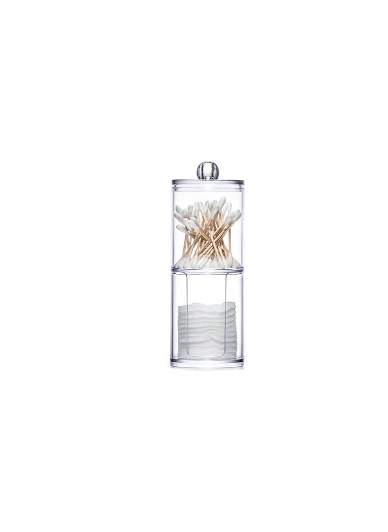 Generic Two-Layer Cotton Pads Container Storage Box Clear  - Image 1