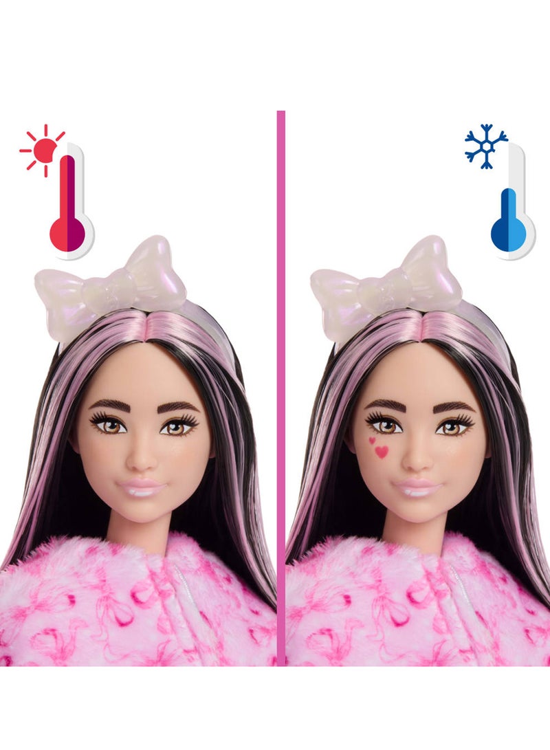 Barbie Cutie Reveal Doll & Accessories, Cuddly Series Lamb with 10 Surprises Including Color Change & Mini Pet - Image 3