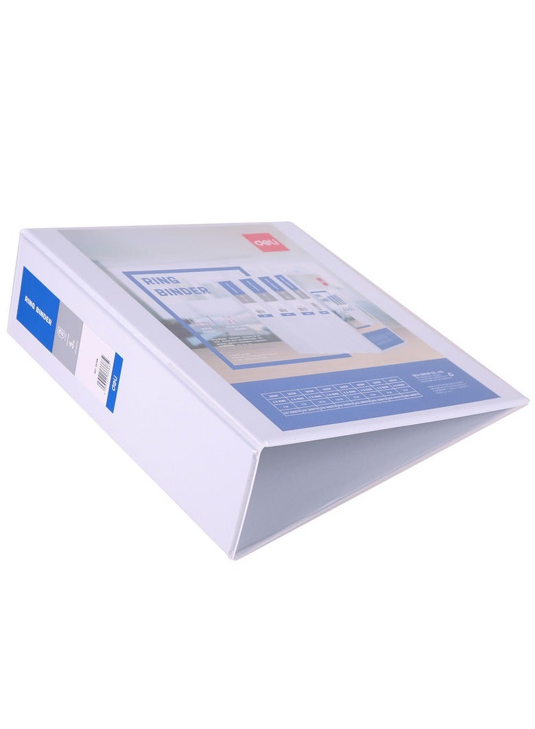 Deli E5619N A4 3-Inch 2D Ring Binder - Heavy-Duty PP + Cardboard, Holds 410 Sheets - Ideal for Office, School & Filing Systems - Image 3