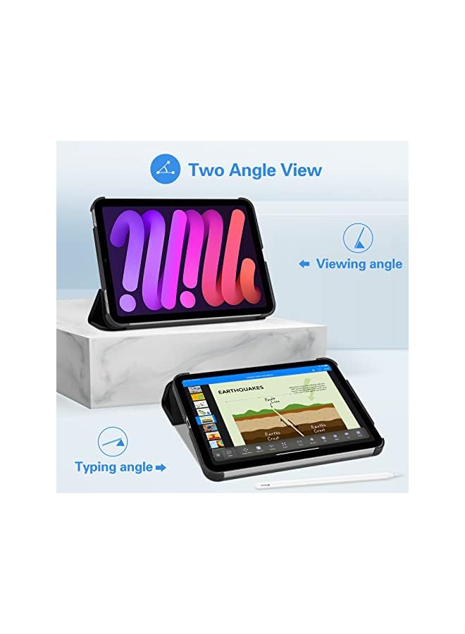 Procases New Ipad Mini 6 2021 Case (6Th Generation, 8.3 Inch), Brushed Texture Slim Trifold Stand Shell Smart Cover With Auto Sleep/Wake Function -Black - Image 3