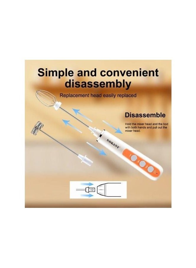 sokany USB Hand Stick Mixer - Egg Beater Sk-02014 Multicolour - Image 4