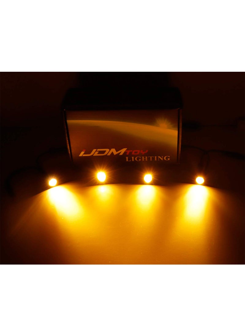 iJDMTOY iJDMTOY 4pc Set 3W High Power LED Grille Mesh Mount Lighting Kit Compatible with Toyota FJ Cruiser 4Runner Tacoma etc., 2500K Amber Projector Lens Spot Beam LED Lights  - Image 3