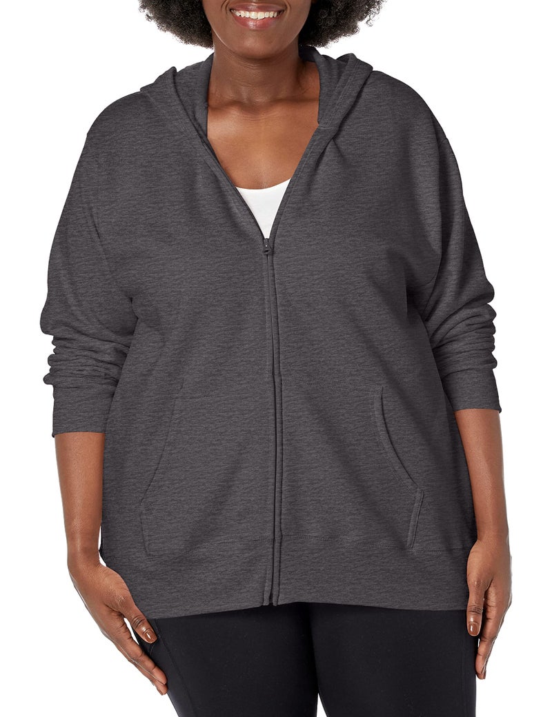 JUST MY SIZE womens Comfortsoft Ecosmart Fleece Fullzip Womens athletic hoodies Slate Heather 5X US